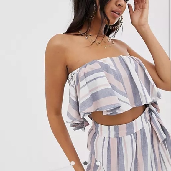 ASOS Woven Striped Ruffled 2pc Set - Picture 3 of 12